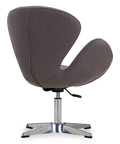 Image of Faux Leather - Modern Swivel Lounge Chair With Hydraulic Lift For Home Office Hotel Cafe (Grey)
