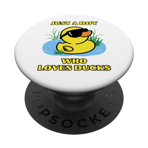 Just A Boy Who Loves Ducks Cool Rubber Duck Lover per bambini e uomini PopSockets PopGrip Adesivo