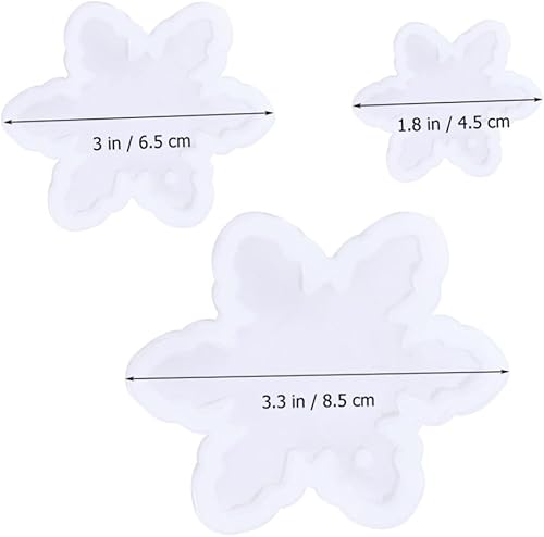 Miniatura 4 de Moldes de fundición de arcilla para manualidades de copos de nieve, con agujeros, moldes de resina de copo de nieve de silicona, molde para resina,