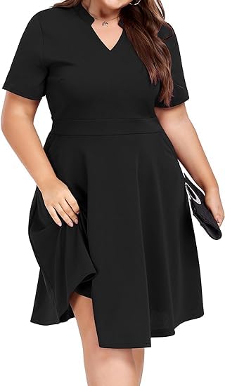 Image of Blinkee Women Plus Size Summer Wear Cocktail Skater Dress