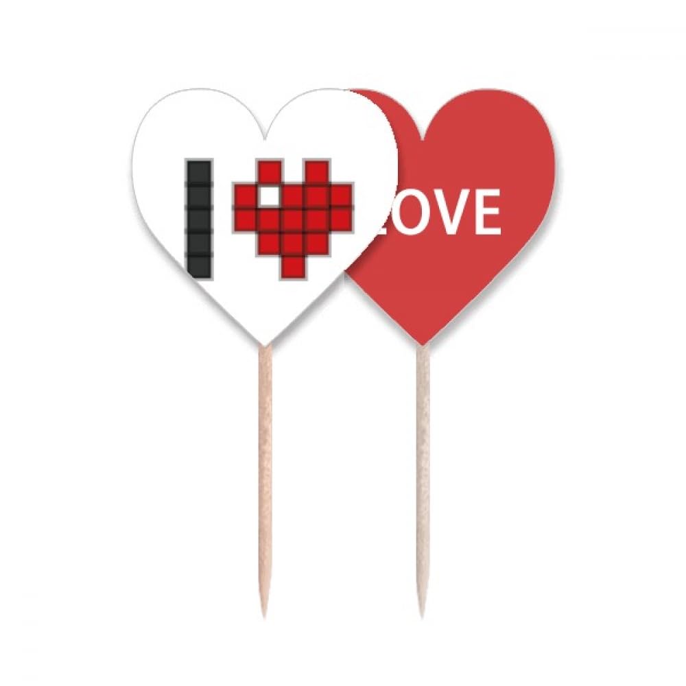 Cupcake Pick Pixel Art Fashion : Cure-dents Drapeau de Qualité Supérieure Love Heart