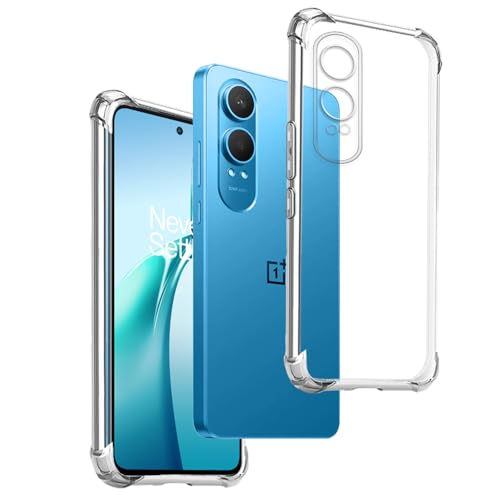 REY Funda Anti-Shock Gel Transparente para ONEPLUS Nord CE4 Lite, Ultra Fina 0,33mm, Esquinas Reforzadas, Silicona TPU de Alta Resistencia y Flexibilidad