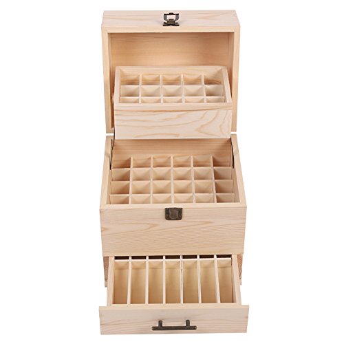 VolksRose Essential Oil Box, Wooden Multi-Tray Storage Organizer Holds 59 Bottles, 3 Tier Design #ob04