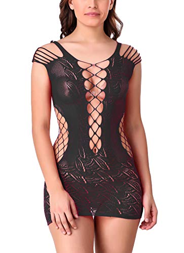 Image of Xs and Os Women's Polyamide Spandex Solid Above Knee Baby Doll Lingerie