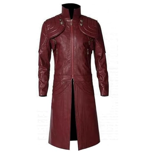ZM ATTIRE Herren Gaming Kostüm Cosplay Kastanienbraun Echtleder Trenchcoat, Kastanienbraun – Kunstleder, XL