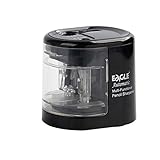 Eagle Electric Pencil Sharpener, Battery or USB Operated, Dual Holes, Dual Blades, fit for Pencils of Size 6-8mm and 9-12mm