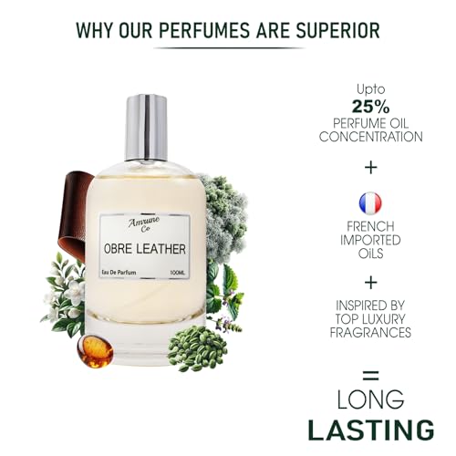 Image of Obre Leather Luxury Men Eau De Parfum | Leather White Floral Warm Spicy | Perfume Spray for Men | Strong & Long Lasting Fragrance | Luxury Gift for Man | 100 ml