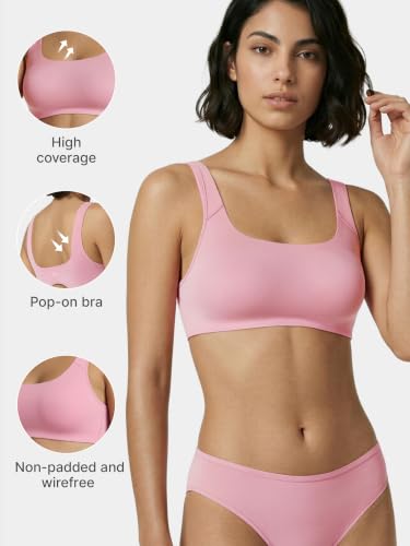 Image of Enamor Bamboo Cotton IB06, Women's Pop-on Bra - 3X Softer, 4X More Absorbent & Antimicrobial, Non-Padded, Wirefree, High Coverage