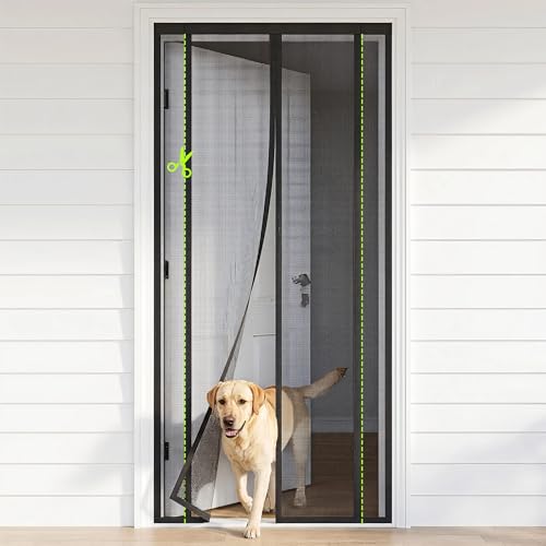BAVATEE Mosquitera Puerta Magnetica 100x210cm Autocierre Ancho Recortable