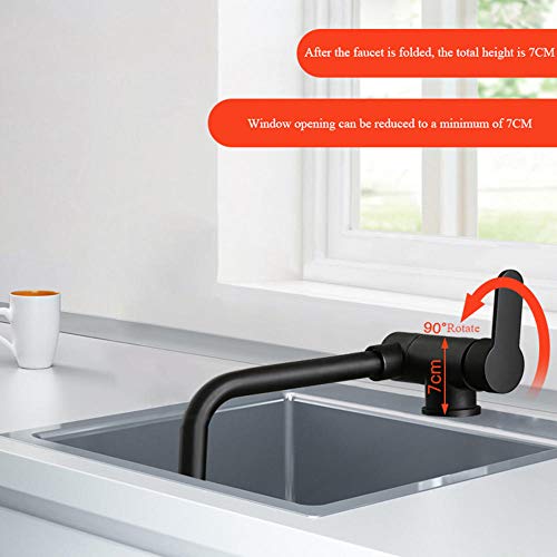 Robinet de cuisine en cuivre massif rabattable noir mat épuré