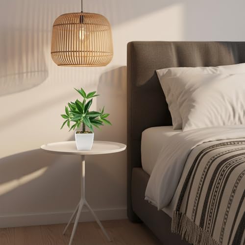 Image of KARP Artificial Potted Plants, 28Cm Height Faux Money Plant /Tree with White Pot Home Decor, Indoor Artificial Ornamental Plants for Living Room, Office Desk & Bathroom, Decorative