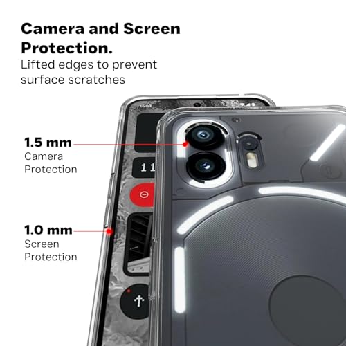 Image of RIGGEAR Shockproof Clear Hybrid Armor Back Cover Case for Nothing Phone 2 (Clear PC + TPU)
