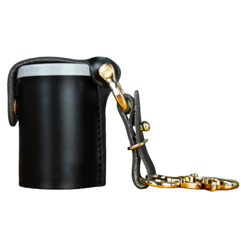 ZVZKC Leather 35mm Film Case Keychain, 35mm Film Holder Film Canisters with Caps for Film Photography & Gifts,H1.96in (Black)
