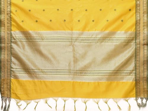 Image of Sidhidata Women's Cotton Silk Jacquard Boardered Saree With Unstitched Blouse Piece (Kalyani)