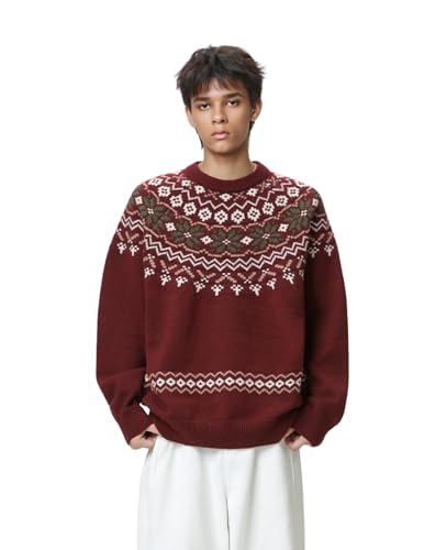 Vamtac Sweaters For Men Fair Isle Pullover Sweater Christmas Outfits Crewneck Vintage Jumper Tops Fall Winter Soft Knit 2 Vamtac Sweaters For Men Fair Isle Pullover Sweater Christmas Outfits Crewneck Vintage Jumper Tops Fall Winter Soft Knit - Image 3