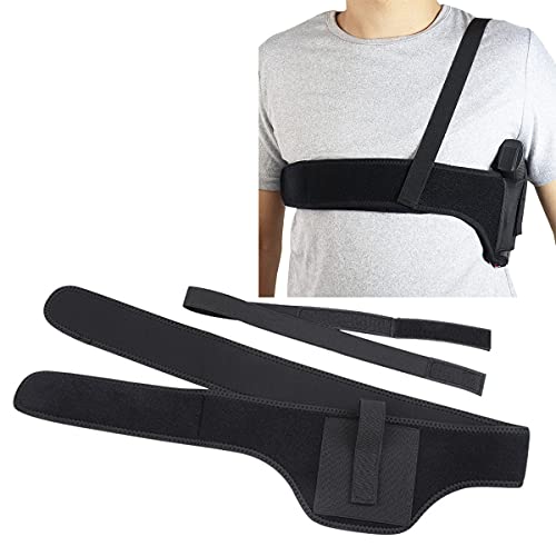MUMUGUO Shoulder Gun Holster,Underarm Gun Holster Elastic Neoprene Chest Holster Universal Holsters for Men and Women-Fits Glock 17 19 26 42 43, 1911, M&P Shield 9mm, Revolver, Black Right 45 inch