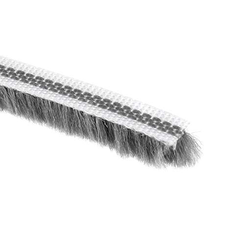 Uxcell Brush Weather Stripping, 15M/49.2Ft Card-Slot Seal Strip Pile Weatherstrip Door Sweep Brush For Door Window, 7X7Mm/Wxh #TOP11