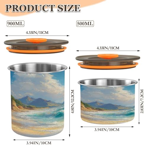 Contenedor hermético para café Blueangle acero inoxidable 900ml miniatura 2