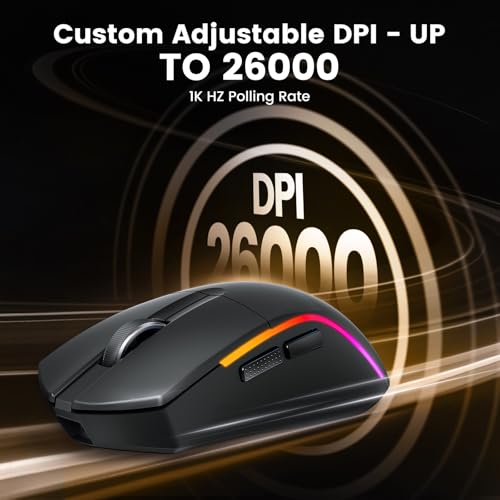 Image of Redragon M816-PRO Wireless Gaming Mouse, 26K DPI Tri-Mode 61G Ultra-Light Mouse Gaming, RGB, 6 Full Programmable Buttons Mice, Software Support, 200Hrs Long Battery Life for PC, Mac