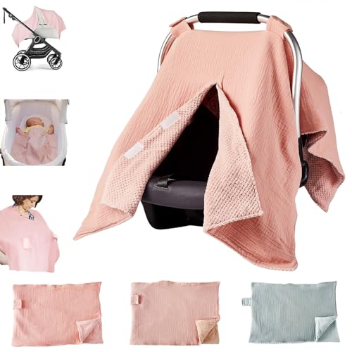 Soft & Breathable Baby Bassinet Sleeve Solid Color Comfortable Seats Protector Case for Travel and Outdoor