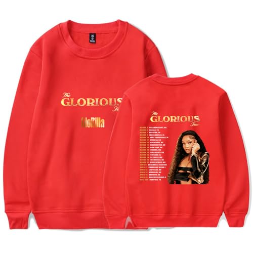 Glorilla The Glorious Tour - Sudadera de cuello redondo, informal, ropa unisex, rosso, XXL