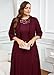 ZOMVA Plus Size Mother of The Bride Groom Dresses for Curvy Women 2 Piece Wedding Guest Dress with Jacket Tea Length, Burgundy, 4X