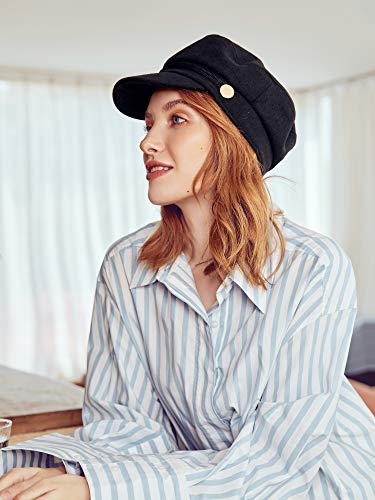 Accsa A88141-2019 Womens Fashion Newsboy Cap Bakerboy Cabbie Gatsby Pageboy Visor Beret Hat Black thumb #2