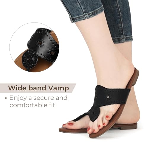 katliu Women's Flat Sandals Flip Flop Sandals Dressy Thong Sandals3