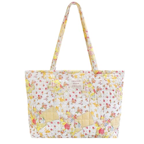 Image of Sunwel Fashion Top Zipper Floral Quilted Bag Small Tote Bag for Women
