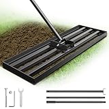 Lawn Leveling Rake for Soil with 7 Feet Adjustable Handle Lawn Leveler Heavy Duty Yard Leveling Rake Tool Anti-Flip for Soil Golf Courses/Yard Rakes for Lawns (45'x10' rake)