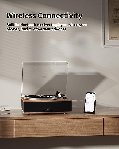 Angels Horn HP-H019-0R-US Vinyl Record Player, Bluetooth Turntable thumb #4