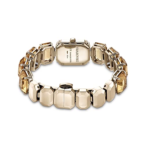 Image of Swarovski Millenia Watch, Octagon Cut Bracelet, Brown, Champagne Gold-Tone Finish
