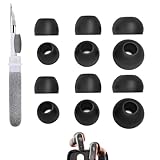 Vykyntow Replacement Earbud Tips for Skullcandy Dime 2/3/Jib True 2/Rail ANC/Smokin' Buds/Set_USBC/Push/Push Active, Silicone Ear Tips, Fits in Case, S/M/L 6 Pairs, with 3-in-1 Cleaner Kit