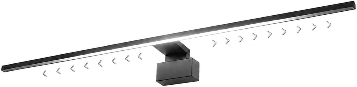 kalb LED Badleuchte Running Light 100 cm IP44 Spiegelleuchte mit Lichtlauf Effekt, 230V Badezimmerlampe für Wand oder Spiegelschrank, Schwarz/Chrom, 3000K/4000K (Schwarz, Neutralweiß)
