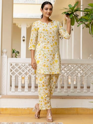 Image of feranoid Elegant V-Neck 3 /4 Sleeve Kurta & Pant Co-ord Set (S-XXL)
