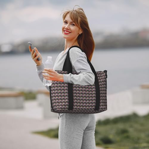 Sac de voyage polyvalent à motif fleurs et diamants stylé - 7