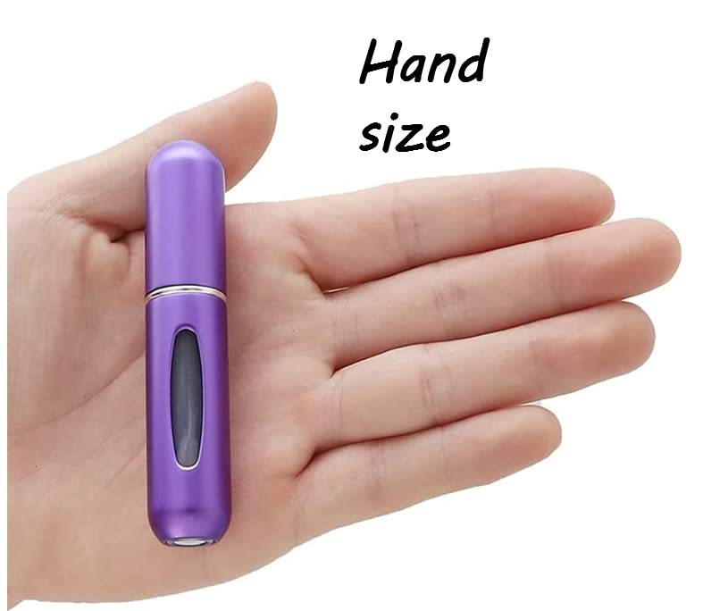 Image of Portable Mini Refillable Perfume Empty Spray Bottle Atomizer Bottom Refill Pump Case for Traveling and Outgoing 3 Pcs Pack of 5ml (Purple, Pink, Silver)