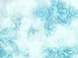 Light Blue White Clouds Smoke Pattern Textured Marble Art Kitchen Glass Cutting Board Modern...