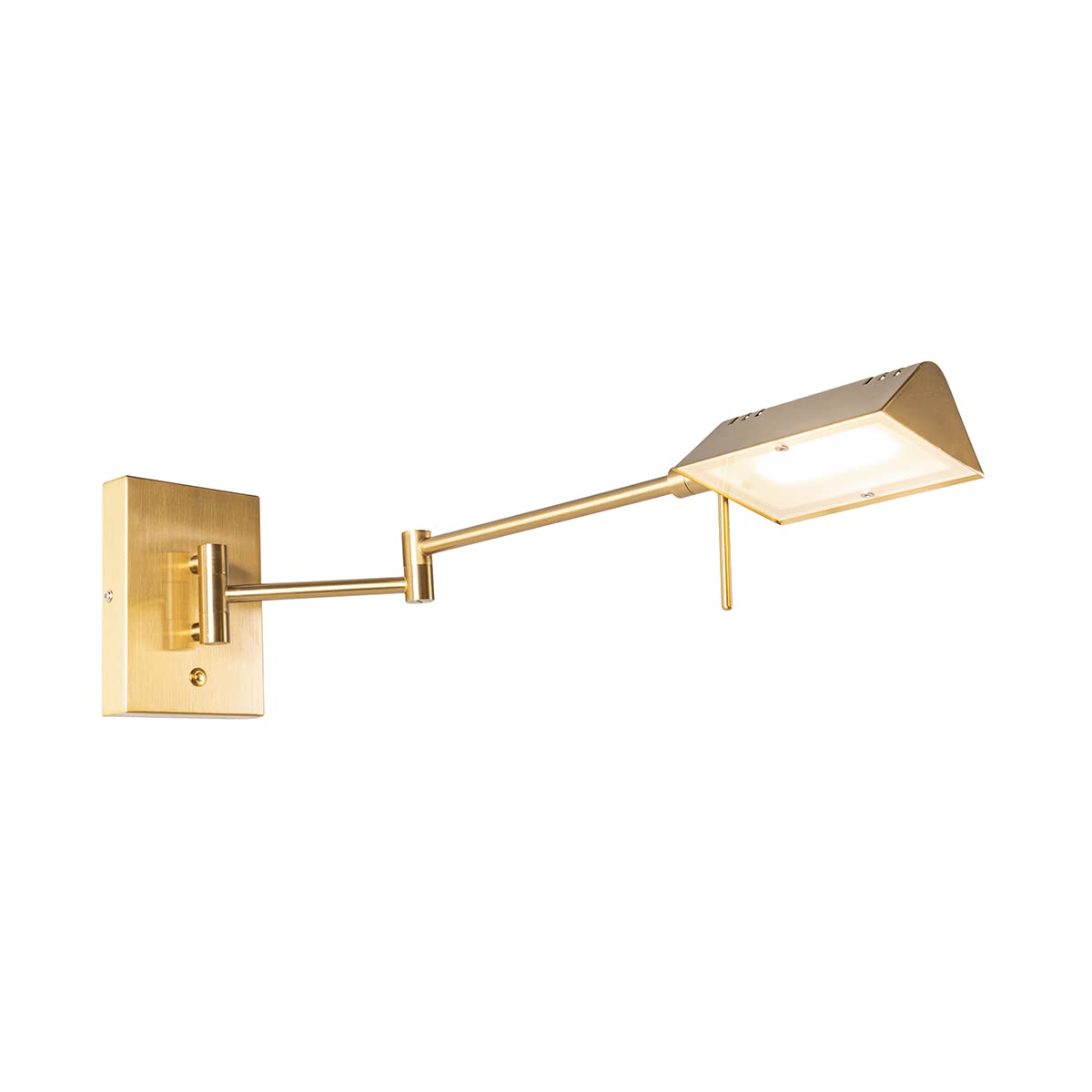 Qazqa led Design Verstellbare Wandleuchte, Wandlampe - Notia - Gold, inkl. 9.5W integrierter LED, 2700K, warmweiß, dimmbar, 11cm, Ideal als Schlafzimmerlampe und Wohnzimmerlampe