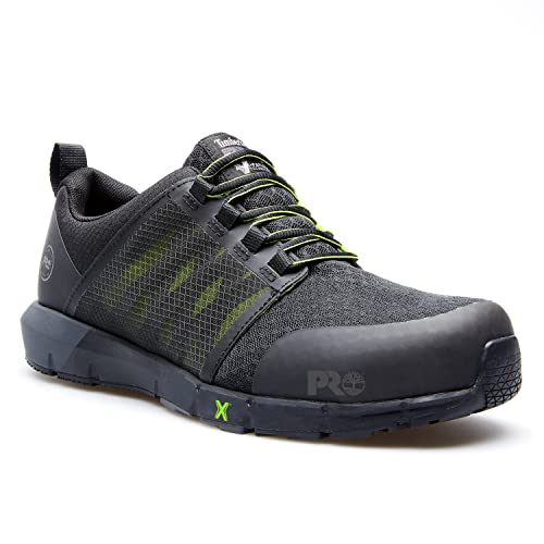 Image of Timberland PRO Men's Radius Composite Safety Toe Industrial Athletic Work Shoe, Black /High-Viz, 8 W
