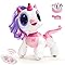 SGILE Licorne Jouet Fille Rc Robot Enfant 3 4 5 6 7 Ans, Intéractif, Détection des Gestes, Programmable, Musique Danse Marche avec LED Cadeau d'anniversaire, Rose