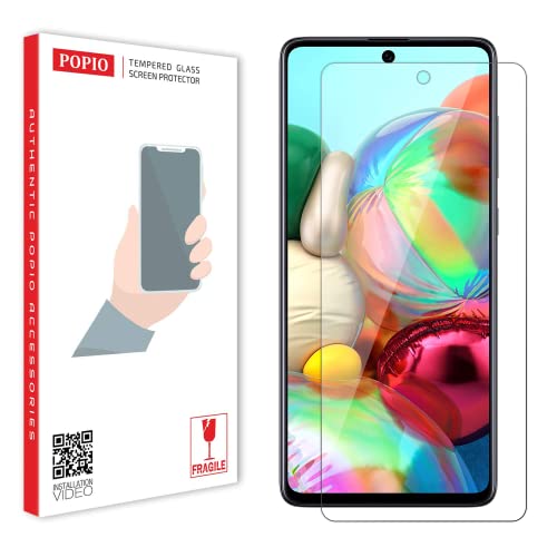 POPIO Tempered Glass Screen Protector Compatible For Samsung Galaxy M51 / A71 / Note10 Lite (Transparent) Full Screen Coverage (Except Edges) With Easy Installation Kit For Cellphone