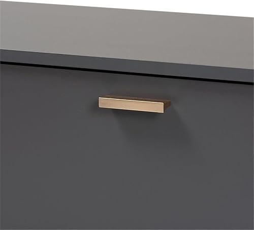 Miniatura 6 de Baxton Studio Kelson - Soporte para TV, color gris oscurodorado