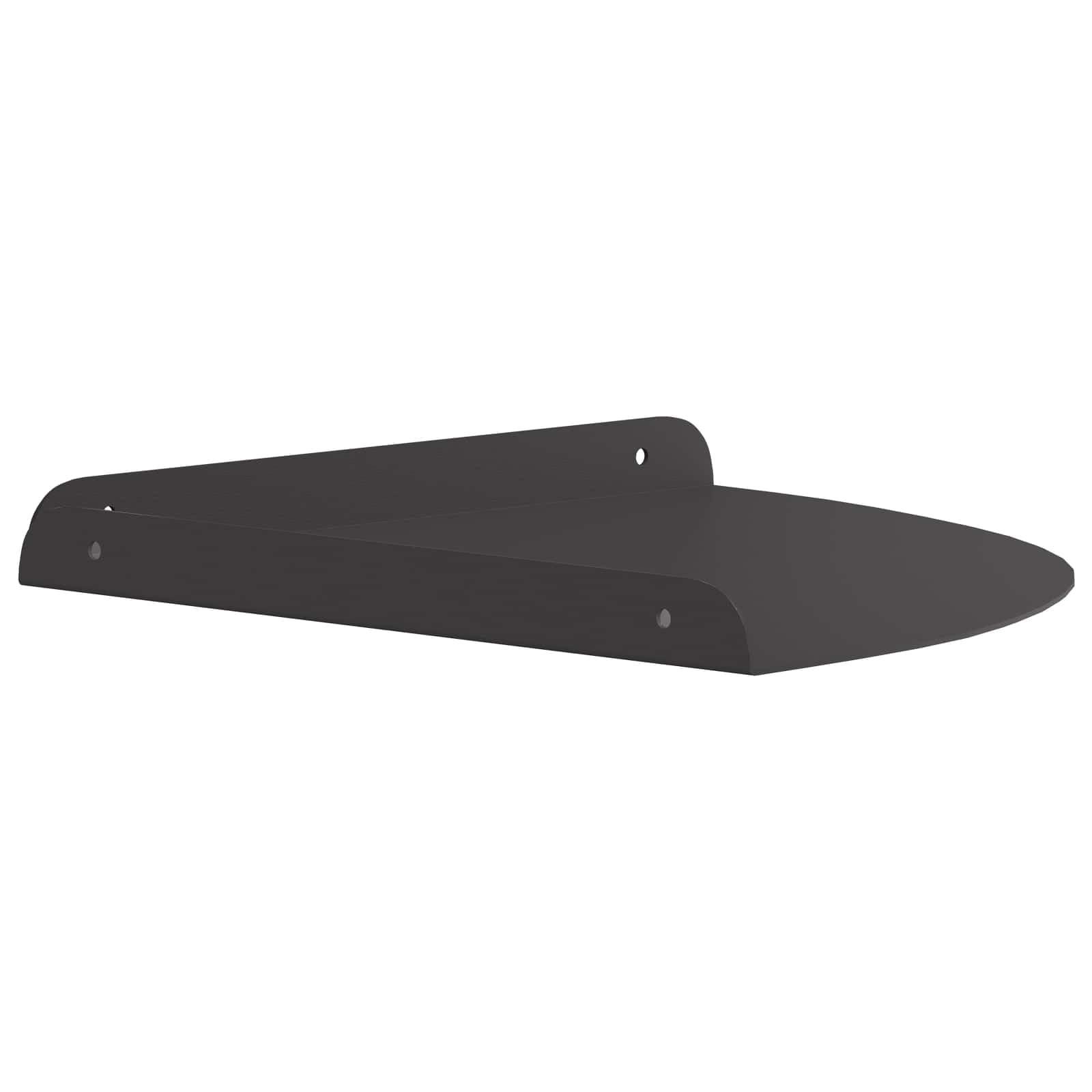 Schwebendes Wandregal 4er Set, Viertelrund Eckregal aus Stahl, Schwarz Matt, 30 x 30 x 2 cm, Platzsparendes Hängeregal für Wohnzimmer, Küche und Bad, Belastbar bis 10 kg