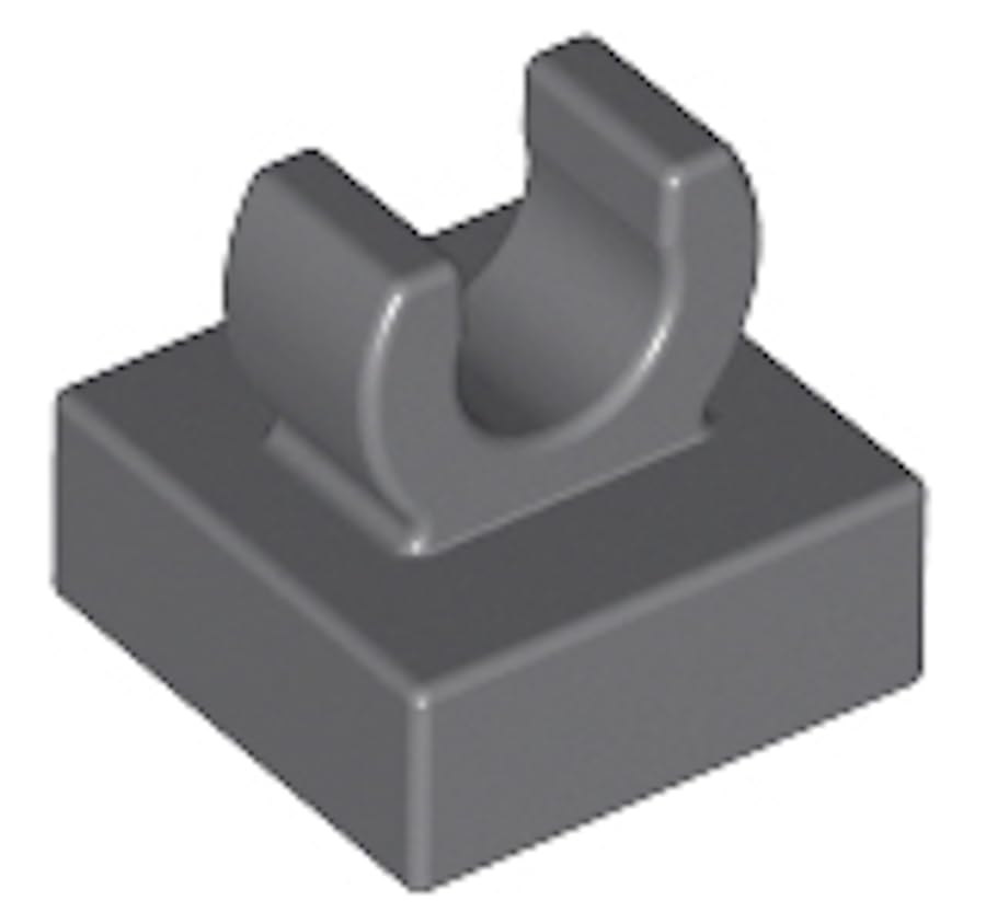 LEGO Tile Modified 1 x 1 with Open O Clip, Part 15712 (Dark Bluish Gray, 10, Bricks) โ image 1