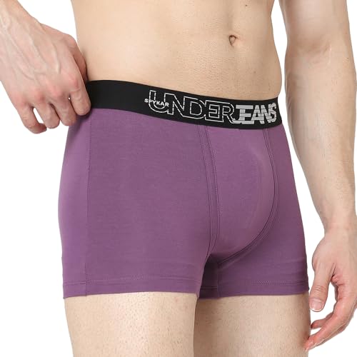 Image of Underjeans by Spykar Men Premium Pack of 2 Black - Purple Trunk