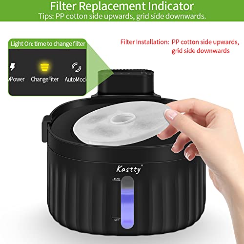 Battery Operated Cat Water Fountain, Pet Water Fountain Infrared Sensored, Whisper Quiet 67oz Kitty Water Fountain, Black Cat Water Dispenser for Cat Inside or Outdoor, Ideal for Battery/Wireless Use - Thumbnail 4