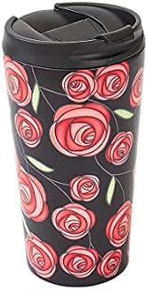 Eco Chic Reusable Thermal Coffee Cup | Stainless Steel Insulated Travel Mug with Leakproof Lid | Eco-Friendly and Reusable for Hot & Cold Drinks (Bumble Bees Blue)