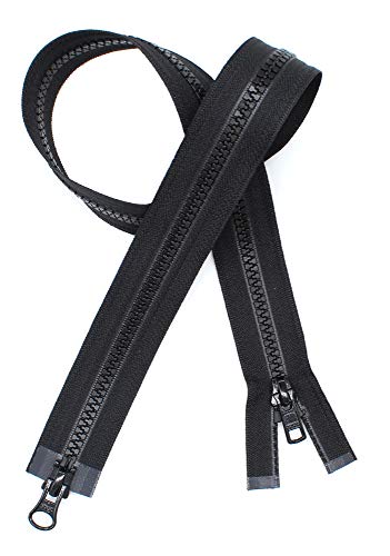 72" Vislon Jacket Zipper ~ Ykk #5"2-Way" Molded Separating ~ 580 Black (1 Zipper/Pack) #TOP3
