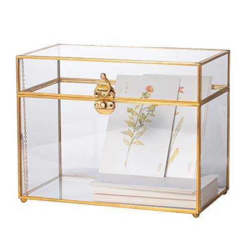 Buy NCYP 25cm Gold Glass Card Box with Foots for Wedding Receiption